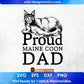 Proud Maine Coon Cat Dad gold Inspired Editable T-shirt Design in Ai Svg Cutting Printable Files