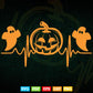 Pumpkin Halloween Heartbeat Graphic Fall Svg T shirt Design.