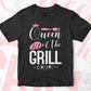 Queen Of The Grill Smoked Meat BBQ Barbecue Editable Vector T shirt Design in Ai Png Svg Files.