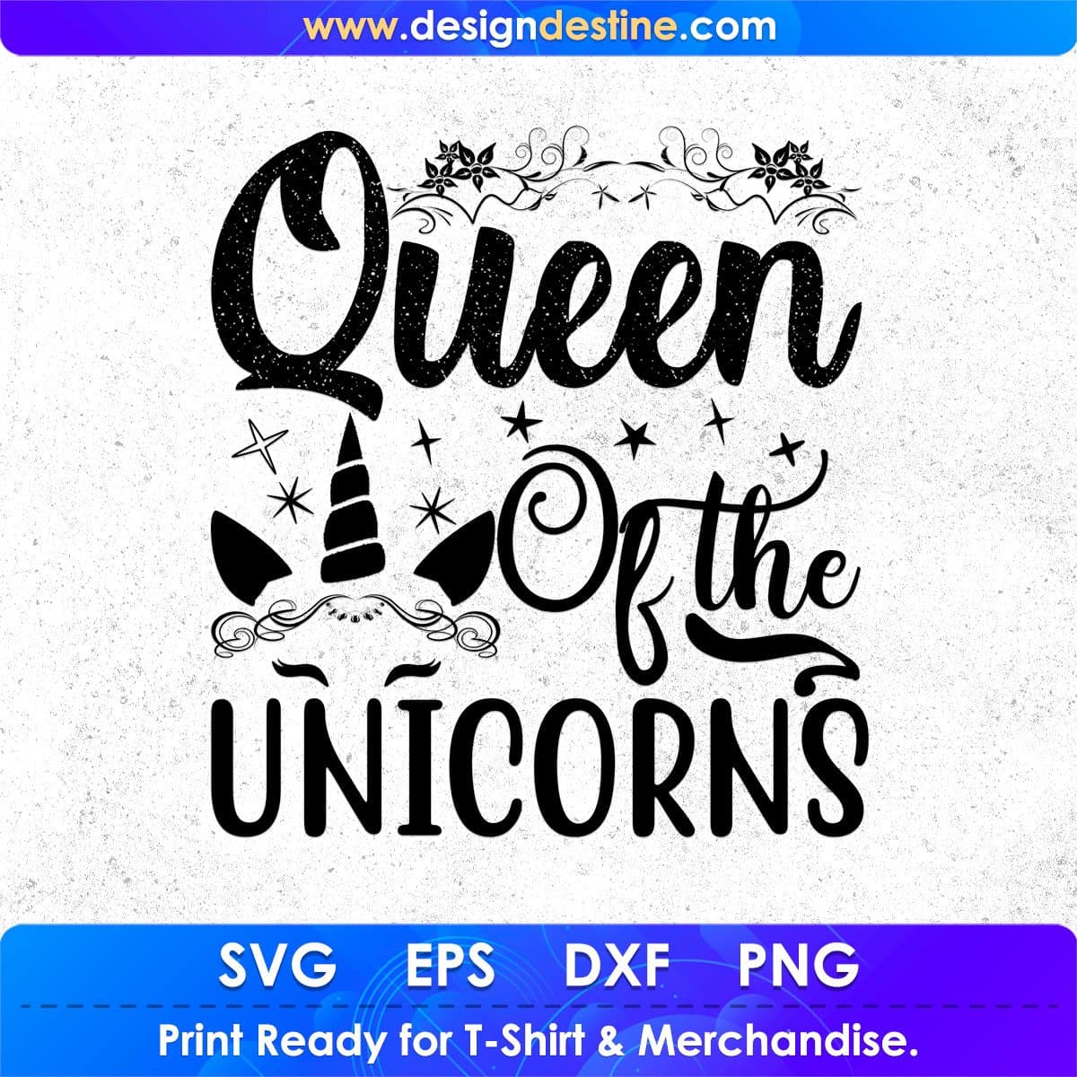 Queen Of The Unicorns Animal T shirt Design In Svg Png Cutting Printable Files