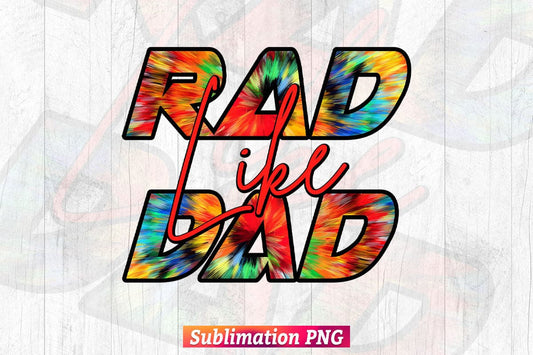 Rad like Dad Colorful Leopard Funny Fathers Day T shirt Tumbler Design Png Sublimation File