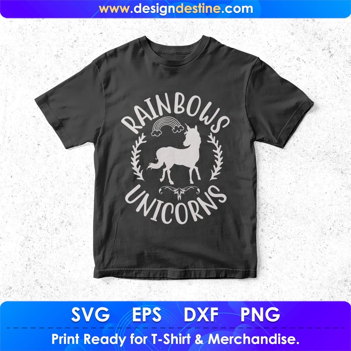 Rainbows Unicorns Animal T shirt Design In Svg Png Cutting Printable Files