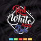 Red White And Blue Calligraphy 4th of July Svg T shirt Design.