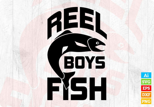 Reel Boys Fish T shirt Design In Svg Png Cutting Printable Files