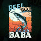 Reel Cool Baba Fishing Father's Day Editable Vector T-shirt Design in Ai Svg Files