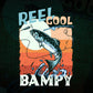 Reel Cool Bampy Fishing Father's Day Editable Vector T-shirt Design in Ai Svg Files