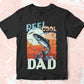 Reel Cool Dad Fishing Father's Day Editable Vector T-shirt Design in Ai Svg Files