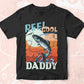 Reel Cool Daddy Fishing Father's Day Editable Vector T-shirt Design in Ai Svg Files