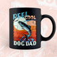 Reel Cool Dog Dad Fishing Father's Day Editable Vector T-shirt Design in Ai Svg Files