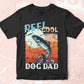 Reel Cool Dog Dad Fishing Father's Day Editable Vector T-shirt Design in Ai Svg Files