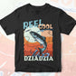 Reel Cool Dziadzia Fishing Father's Day Editable Vector T-shirt Design in Ai Svg Files
