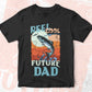 Reel Cool Future Dad Fishing Father's Day Editable Vector T-shirt Design in Ai Svg Files