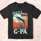 Reel Cool G-pa Fishing Father's Day Editable Vector T-shirt Design in Ai Svg Files