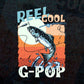 Reel Cool G-pop Fishing Father's Day Editable Vector T-shirt Design in Ai Svg Files