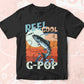 Reel Cool G-pop Fishing Father's Day Editable Vector T-shirt Design in Ai Svg Files