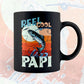 Reel Cool Papi Fishing Father's Day Editable Vector T-shirt Design in Ai Svg Files