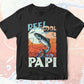 Reel Cool Papi Fishing Father's Day Editable Vector T-shirt Design in Ai Svg Files