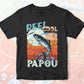 Reel Cool Papou Fishing Father's Day Editable Vector T-shirt Design in Ai Svg Files