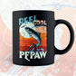 Reel Cool Pepaw Fishing Father's Day Editable Vector T-shirt Design in Ai Svg Files