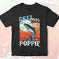 Reel Cool Poppie Fishing Father's Day Editable Vector T-shirt Design in Ai Svg Files