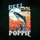 Reel Cool Poppie Fishing Father's Day Editable Vector T-shirt Design in Ai Svg Files