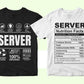 Restaurant Server 25 Editable T-shirt Designs Bundle