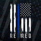 Retired Police Officer Thin Blue Line USA Flag Retirement Editable Vector T shirt Design in Ai Png Svg Files.