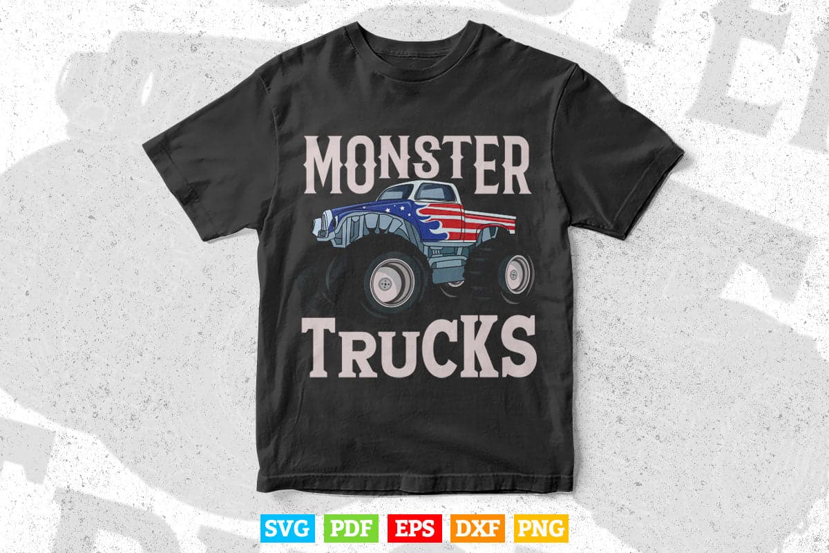Retro Vintage Off Road Monster Truck Svg T shirt Design.