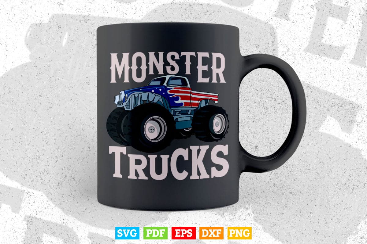 Retro Vintage Off Road Monster Truck Svg T shirt Design.