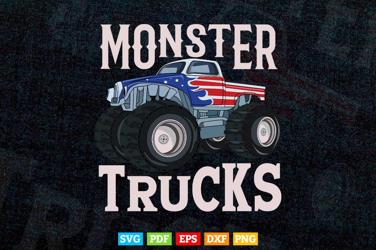 Retro Vintage Off Road Monster Truck Svg T shirt Design.