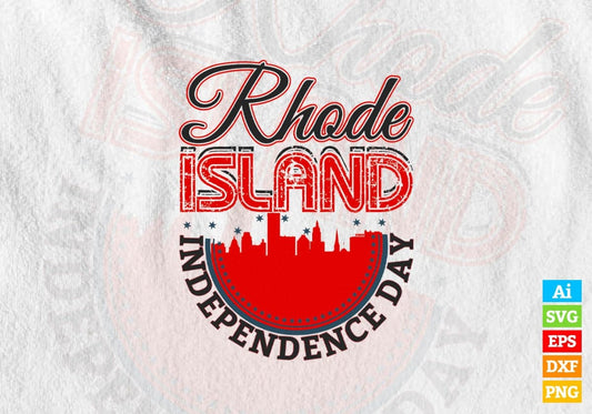 Rhode island Independence Day 4th Of July Vector T-shirt Design in Ai Svg Png Files