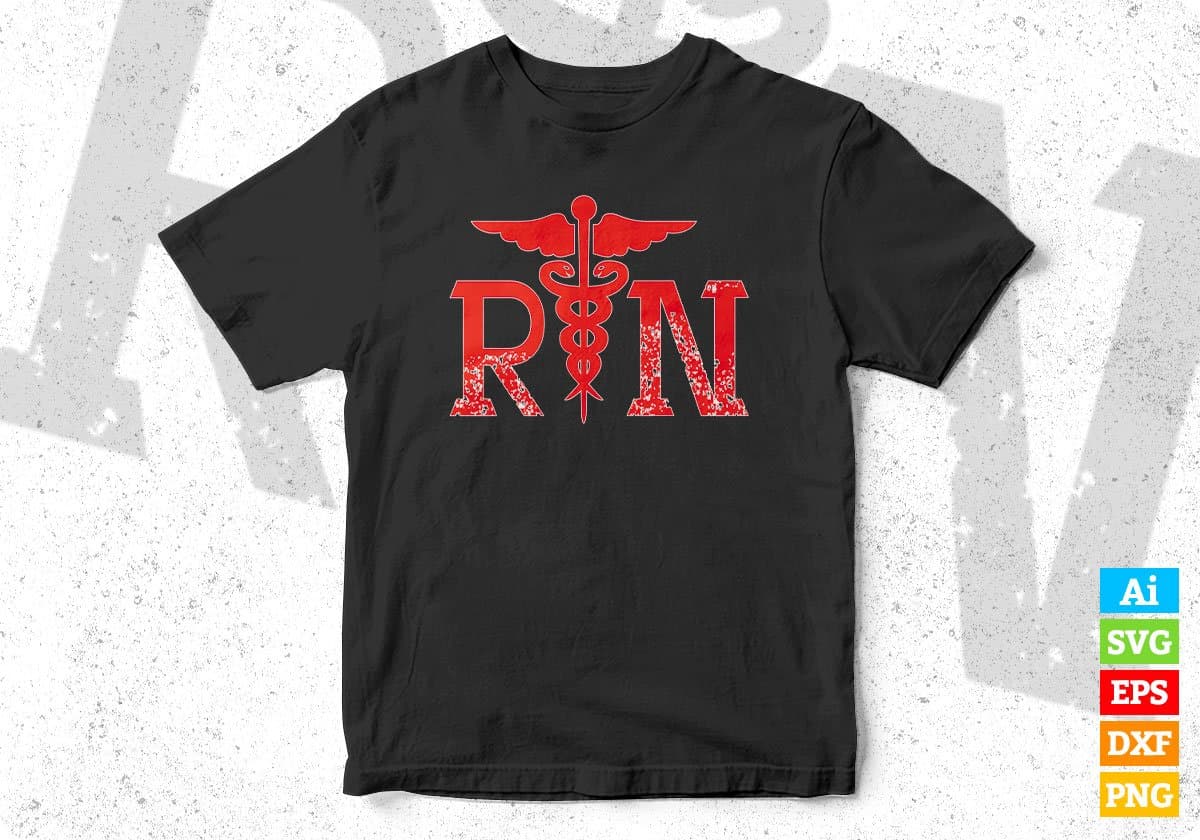 Rn Registered Nurse Cool Tie Dry For Nurses Editable T shirt Design In Ai Svg Files