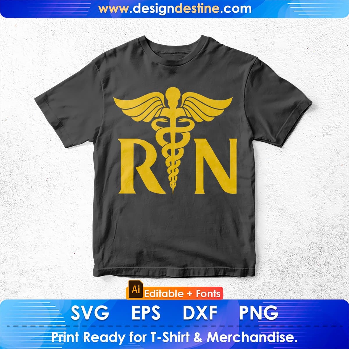 Rn Registered Nurse Cute Tie Dry For Nurses Editable T shirt Design In Ai Svg Print Files