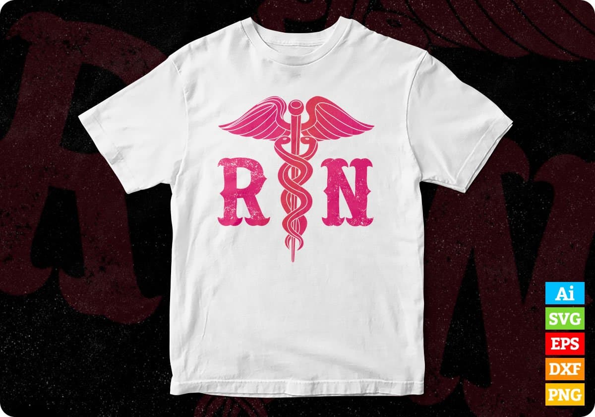 RN Registered Nurse T shirt Design Svg Cutting Printable Files