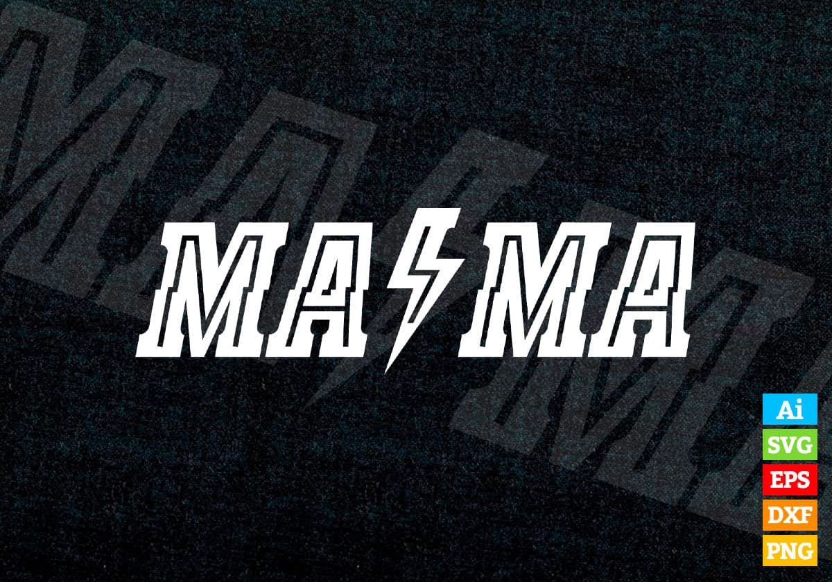 Rock and Roll ACDC Mama Rocker Mom Vector T-shirt Design Svg Png Files ...