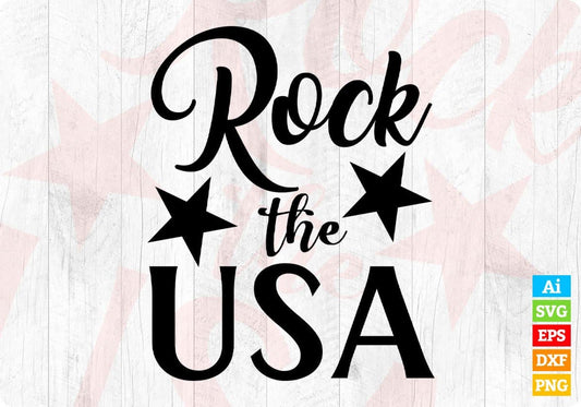 Rock The USA T shirt Design In Svg Png Cutting Printable Files