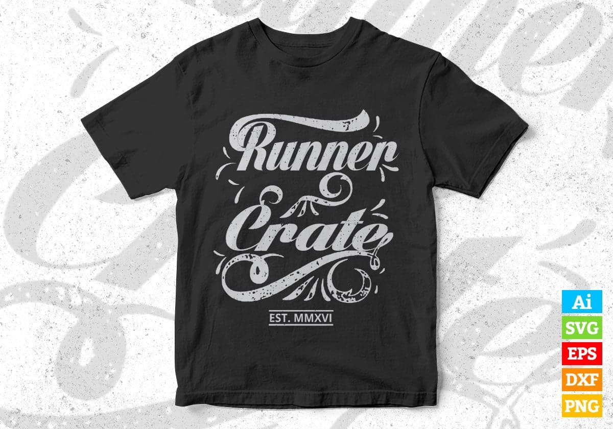 Runner Create Gym Fitness Vector T-shirt Design in Ai Svg Png Files