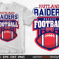 Rutland Raiders Football 2021 American Football Editable T shirt Design Svg Cutting Printable File