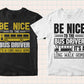 School Buss Driver 50 Editable T-shirt Designs Bundle Part 1