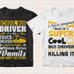 School Buss Driver 50 Editable T-shirt Designs Bundle Part 1
