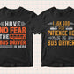 School Buss Driver 50 Editable T-shirt Designs Bundle Part 1