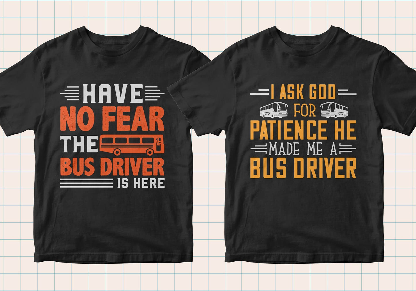 School Bus Driver 50 Editable T-shirt Designs Bundle Part 1