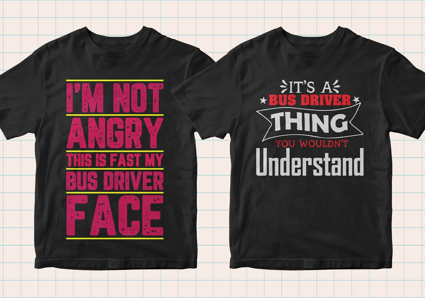 School Bus Driver 50 Editable T-shirt Designs Bundle Part 1