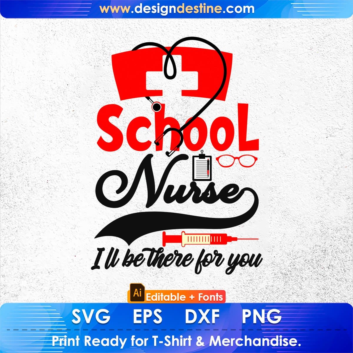 School Nurse Funny Nursing Student Graduate Editable T shirt Design In Ai Svg Files