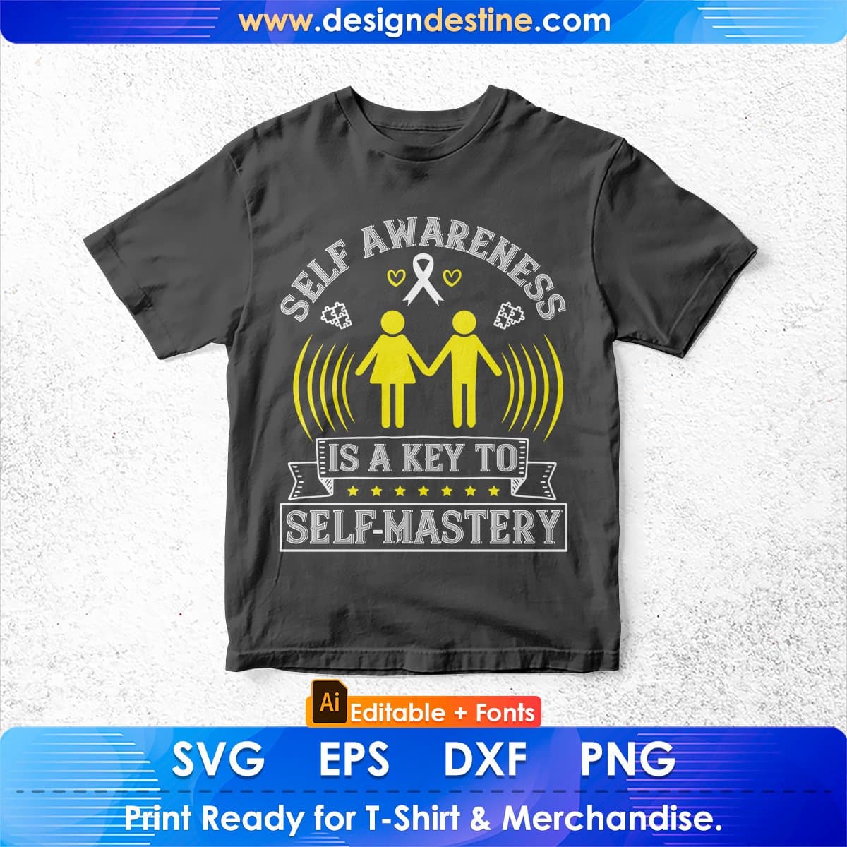 Self Awareness Is A Key To Self Mastery Editable T shirt Design In Ai Svg Printable Files