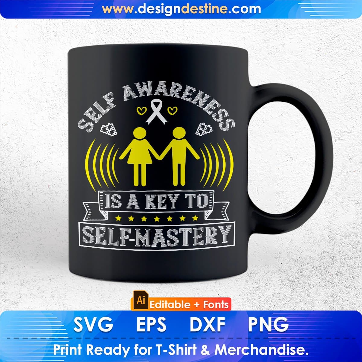 Self Awareness Is A Key To Self Mastery Editable T shirt Design In Ai Svg Printable Files