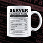 Server Nutrition Facts Editable Vector T shirt Design In Svg Png Printable Files