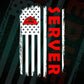 Server USA Flag Proud Professions Gift Editable Vector T-shirt Design in Ai Svg Files