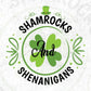 Shamrocks And Shenanigans St Patrick's Day T shirt Design In Svg Png Cutting Printable Files