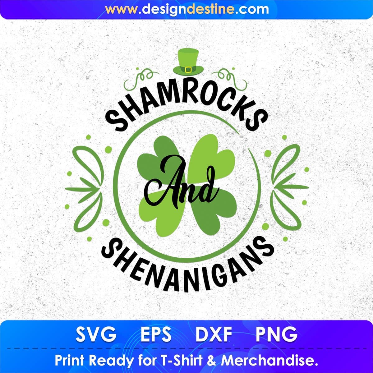 Shamrocks And Shenanigans St Patrick's Day T shirt Design In Svg Png Cutting Printable Files
